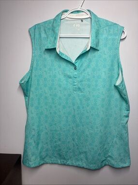 Nivo Aqua Sleeveless Polo Tank Top